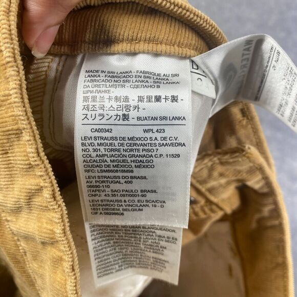 Levis 721 High Rise Skinny Corduroy Pants Womens 25 Brown Button Fly 5-Pocket - Picture 10 of 14